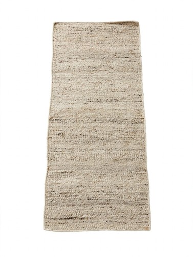 Rug natural raw wool flatweave - natural,