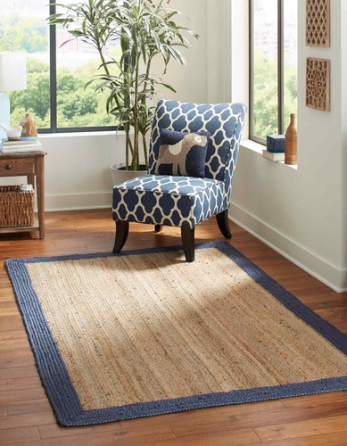 Jute rug rectangle handmade - jute,