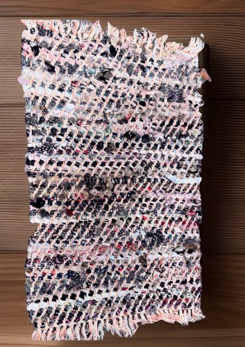 Vintage rag rug woven throw - vintage,